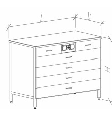 Стол-тумба с ящиками и розетками 1200 СТЛw-М с/я.р. (4дл)