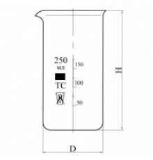 Стакан В-1-3000 высокий с делениями и носиком, ТС
