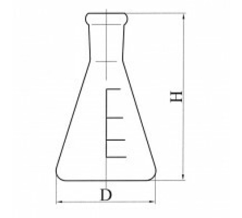 Колба коническая со шлифом КН-1-50-14/23, с делениями, ТС