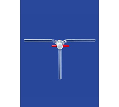 Кран трехходовой Lenz, 120°, NS18,8, диаметр отверстия 4,0 мм, PTFE