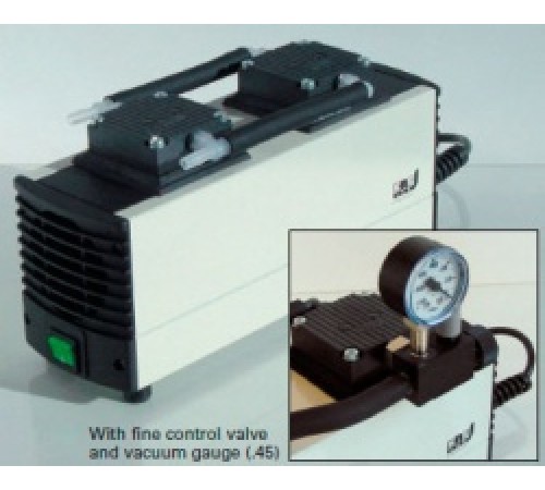 Вакуумный мембранный насос KNF N 816.1.2 KT.45.18, 30 л/мин, вакуум до 160 мбар, в комплекте с манометром и клапаном точной регулировки вакуума