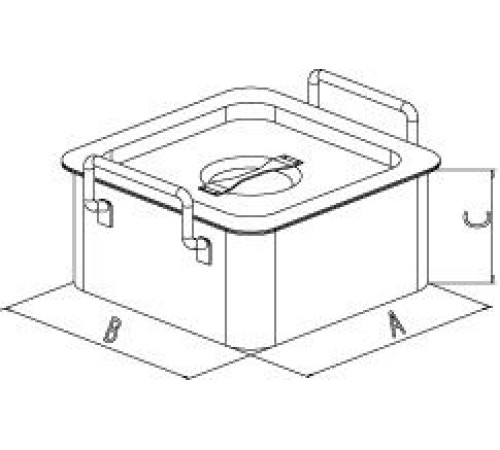 Контейнер Bochem с крышкой, квадратный, размеры 155x155x235 мм, нержавеющая сталь